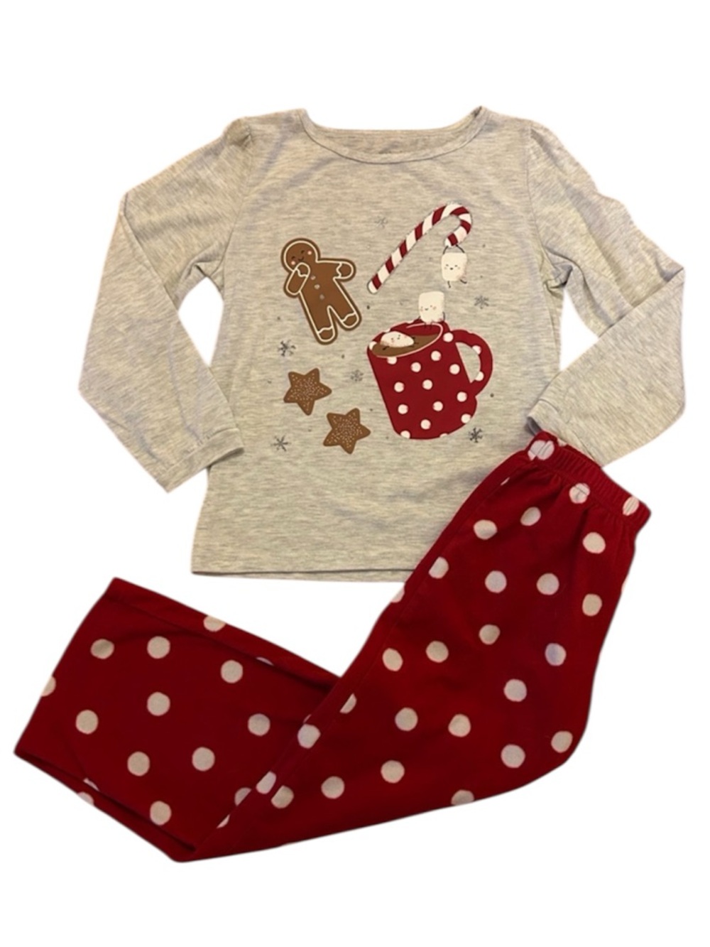 Girl’s Carter’s Christmas Winter Pajamas Long Sleeve Fleece Bottoms Size 7